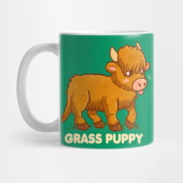 Grass Puppy - Scottish Highland Cow by TechraNova
